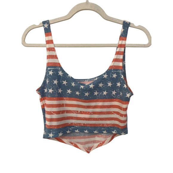Trails Stars and Stripes Crop Top Size Medium Casual American Flag Patriotic NEW - Picture 4 of 10